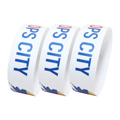 Codici a barre Tyvek Braccialetti di carta stampati con logo personalizzato resistenti alle lacrime