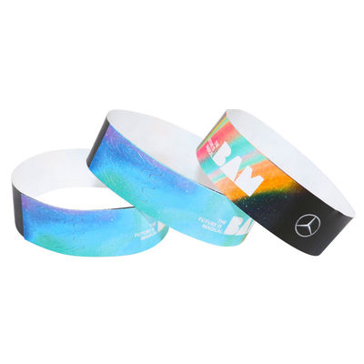 Carta resistente al calore per eventi braccialetti stampati in viola con materiale Tyvek