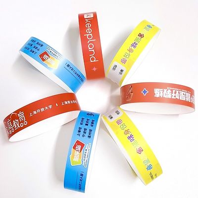Braccialetti di carta Tyvek impermeabili con numerazione sequenziale personalizzata