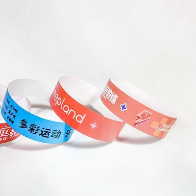 Braccialetti di carta colorato a codice a barre, braccialetti di Tyvek stampati personalizzati
