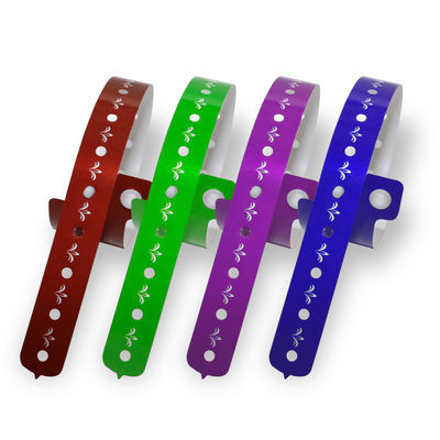 Plastico vinile braccialetti per eventi personalizzati protetti elastici riflettenti