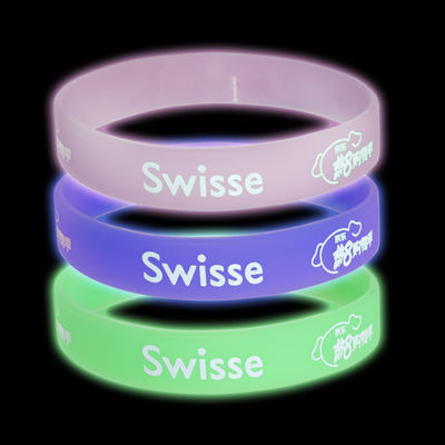 Braccialetti in silicone stampati, impermeabili.