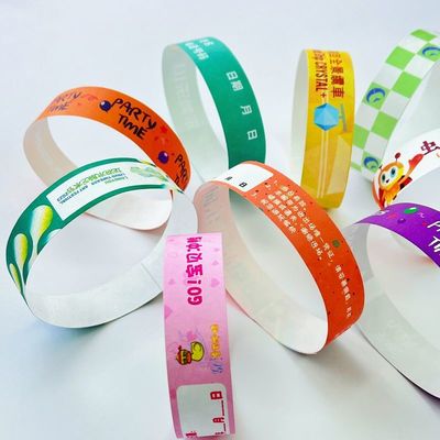 Numerazione sequenziale Tyvek braccialetti impermeabile stampa a colori con logo personalizzato