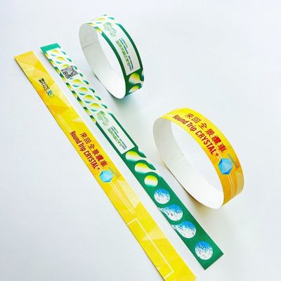 Braccialetti regolabili per eventi Tyvek Scansione del codice a barre per eventi sicuri e protetti Varietà di colori