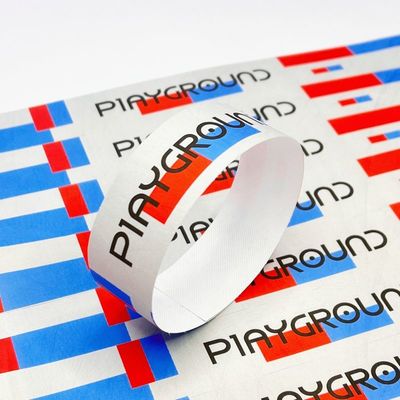 Braccialetti duraturi per eventi in carta Tyvek con codice a barre e stampa a colori