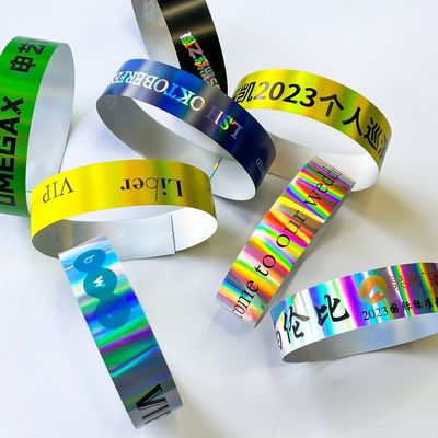 Braccialetto per eventi personalizzato Brillante laser glitter Braccialetto per attività di festa per bambini adulti