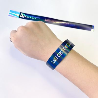 Braccialetto per eventi personalizzato per bambini adulti Braccialetto luccicante arcobaleno laser glitter attività di festa Braccialetto per eventi
