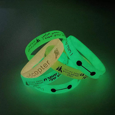 Fabbrica Braccialetto in silicone personalizzato Festival Attività Festa Concerto Evento Regalo Noctilucent Night Glow Braccialetti in silicone