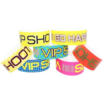 Fabbrica a basso costo Regolabile Tyvek Event Braccialetti Attività Barcode Eventi Varietà Di Colori Paper Event Bracelet