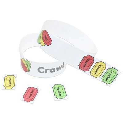 Acque resistenti Tyvek Event Bracelets resistenti al sudore Scansione Il Braccialetto di Carta Barcode Event