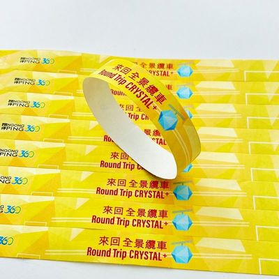 Braccialetto di carta Tyvek Dupont impermeabile personalizzato con codice a barre per l'ammissione