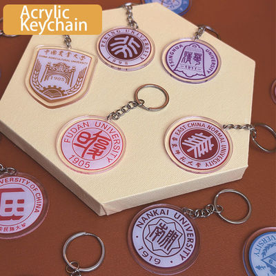 Festa scolastica personalizzata Giorno Regalo Portachiavi Acrilici Con Anello Metallico Regalo Emblema Scolastico Simbolo Portachiavi Acrilici