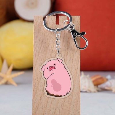 Personaggio dei cartoni animati Gravity Falls Portachiavi acrilici trasparenti stampati con anello metallico per regalo durevole