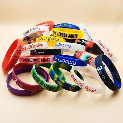 20cm-25cm lunghezza braccialetto in silicone personalizzato per la promozione della stella del gioco di basket