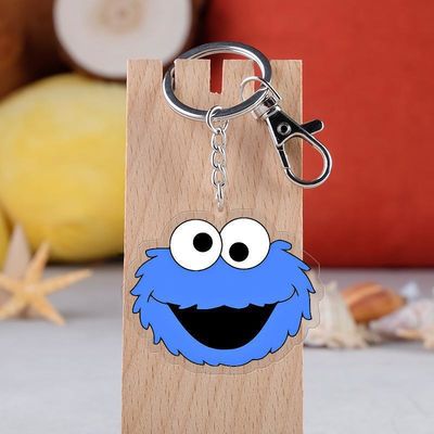 Anello Metallico Attaccamento Portachiavi Acrilici Trasparenti Cartoon Durable Sesame Street Stampa