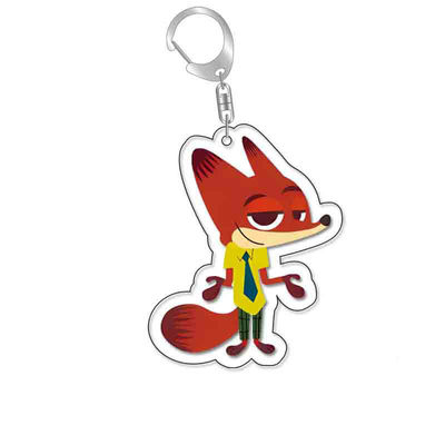 Zootopia souvenir incantesimi acrilici stampati portachiavi con anello di metallo e design alla moda