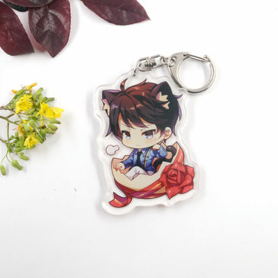 Fabbricante Cartoon Custom Pattern Printed Acrylic Keychain Caricature Cartoon Character Cute Charm Acrylic Keychains