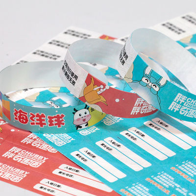 Eventi personalizzati Braccialetto di carta con codice a barre Numerato Impermeabile piscina Event Identificazione di ammissione Braccialetti di carta