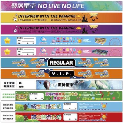 PP personalizzabile carta sintetica per eventi braccialetti stampa a colori impermeabile al sudore resistente all'ammissione braccialetti