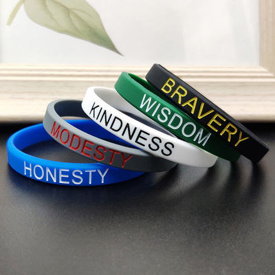 1-5mm di larghezza braccialetti in silicone per eventi aziendali personalizzati e souvenir sportivi