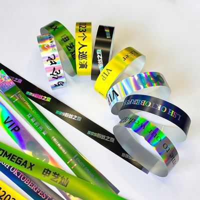Fabrica personalizzazione Braccialetti VIP Laser lucido Glitter Concerto Festival Musicale Festa attività braccialetti Per adulti Bambini