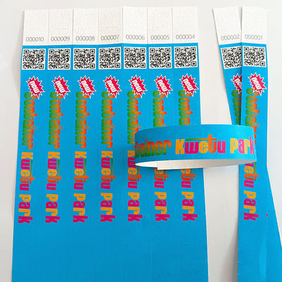 Logo personalizzato Numerazione sequenziale Codifica Tyvek Braccialetti piscina impermeabile carta da stampa a colori braccialetto braccialetto