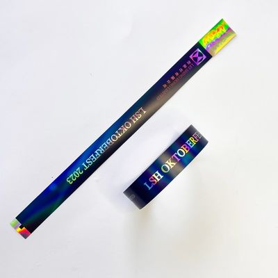 Neon Rainbow Laser Glitter Braccialetti personalizzati per il festival per il concerto, Braccialetto usa e getta per il festival musicale
