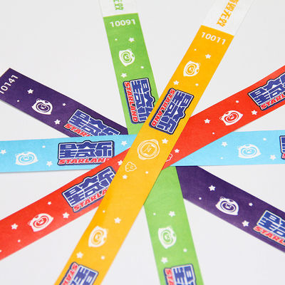 Braccialetti Tyvek resistenti all'acqua e al sudore per l'ingresso all'evento e all'ingresso al party