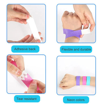 Regolabile Tyvek Custom Festival Bracelet impermeabile VIP Entrata Ammissione Paper Band Braccialetto