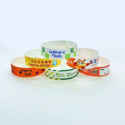 Logo personalizzato Stampato Tyvek Paper Braccialetti Chiusura rapida Controllo della folla facile e sicuro