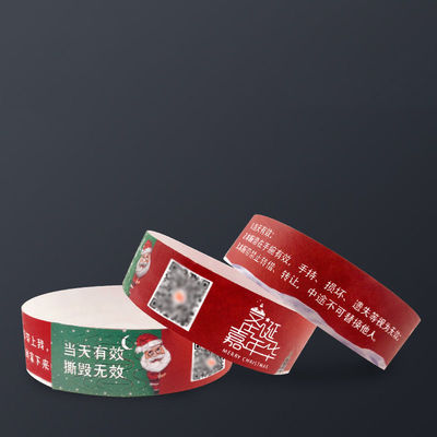 Festa di Natale Festa di Natale Incontro Tyvek Braccialetti di carta Sicurezza con stampa a colori