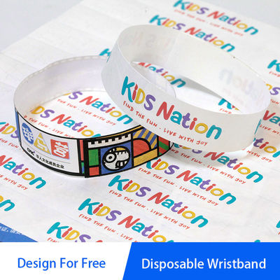Event personalizzato Tyvek braccialetti di carta resistenti all'acqua per il controllo dell'accesso alle riunioni
