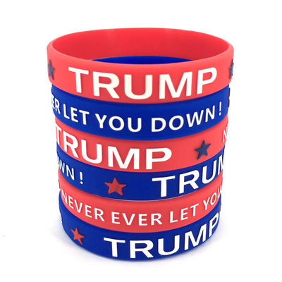 Incontri pubblicitari Braccialetto personalizzato Trump Braccialetti in silicone con stampa a trasferimento termico