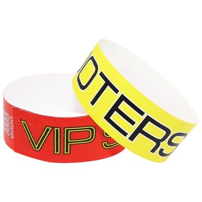 Produttore cinese Numerato di serie Tyvek Material Wristband impermeabile Stampa a colori con il tuo logo personalizzato