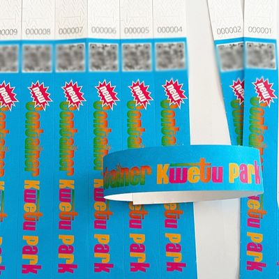 Braccialetti di carta stampati su misura Numerazione sequenziale Codice a barre per la sicurezza