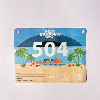 Alta resistenza alle lacrime stampato Corridore di corsa Chip Corsa Bib Numeri per evento di maratona