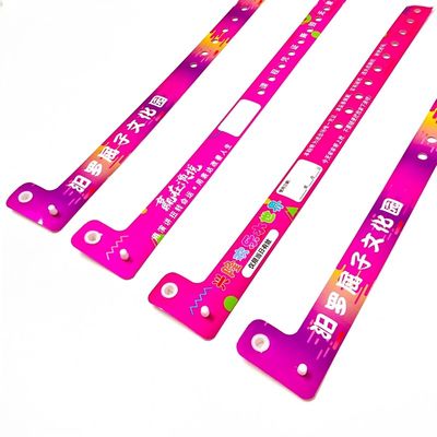 Braccialetti monouso in PVC in vinile per l'identificazione e l'intrattenimento dei biglietti a forma di L
